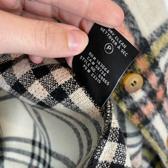 Bagatelle Checkered Teddy Jacket in Cream, Pink, and Black - Picture 5 of 8